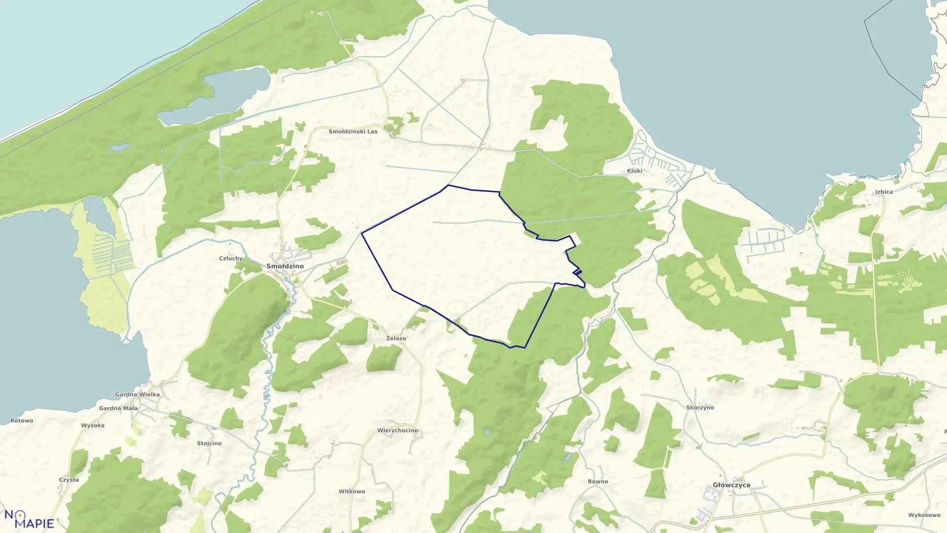 Mapa obrębu SMOŁDZINO KOLONIA w gminie Smołdzino