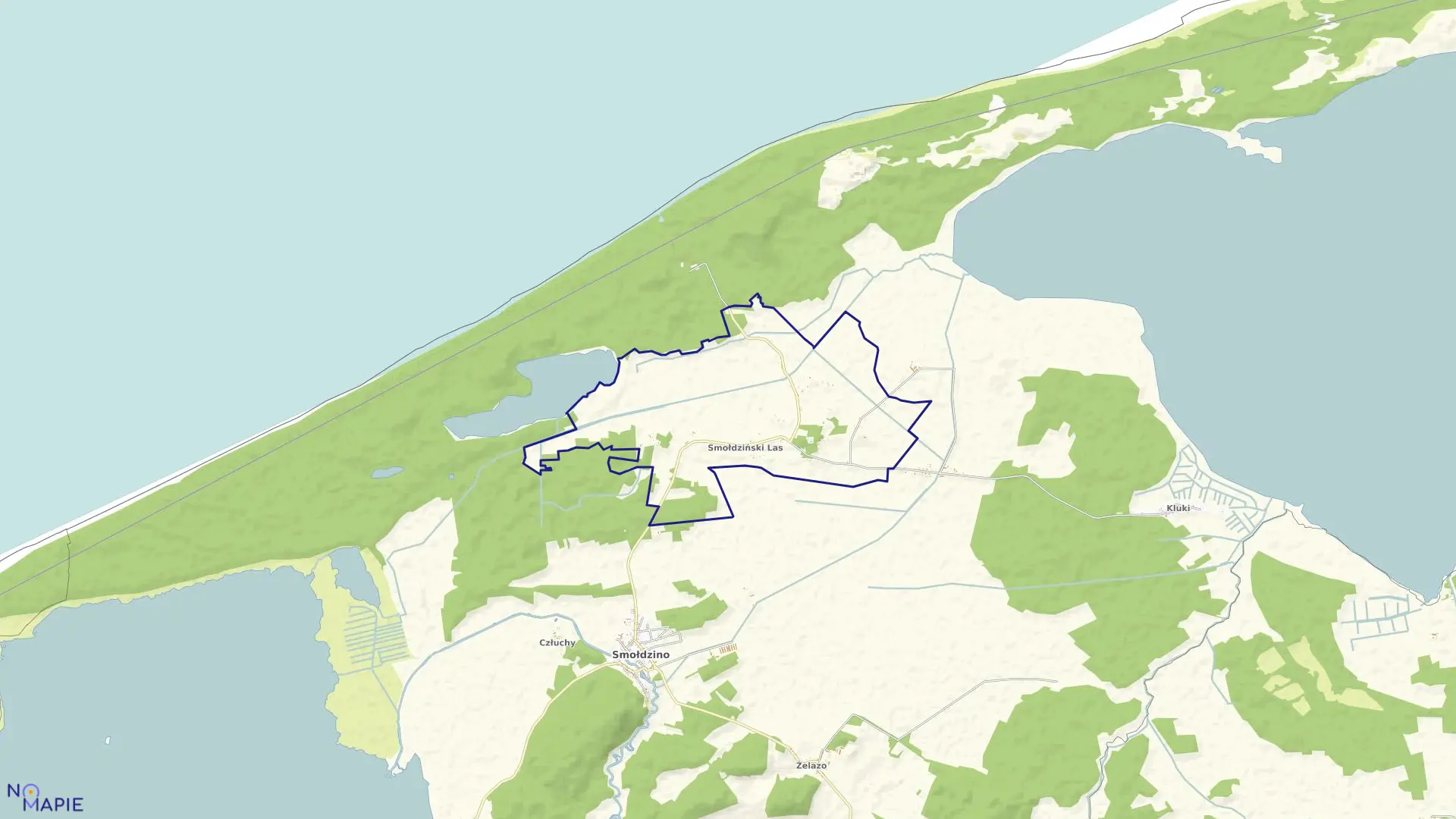 Mapa obrębu SMOŁDZIŃSKI LAS w gminie Smołdzino