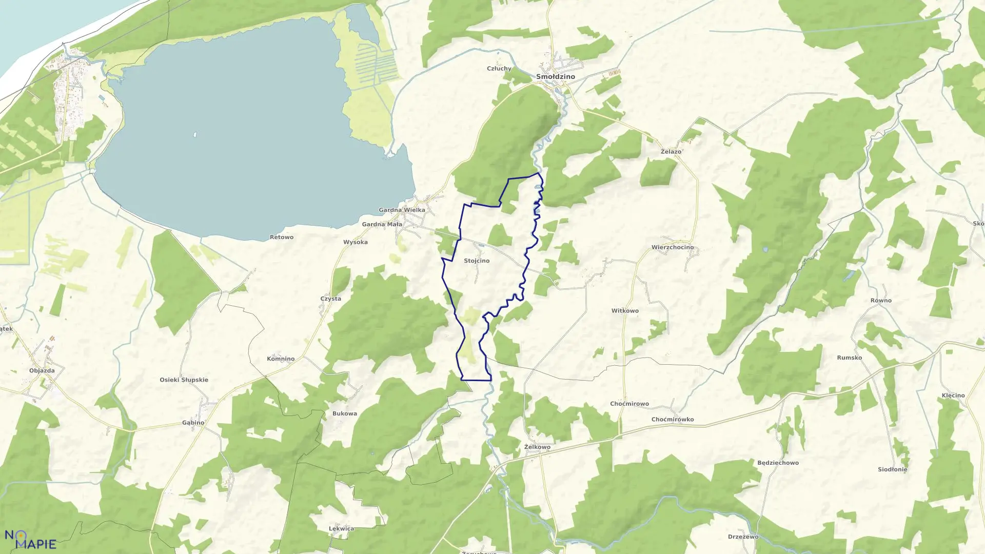 Mapa obrębu STOJCINO w gminie Smołdzino